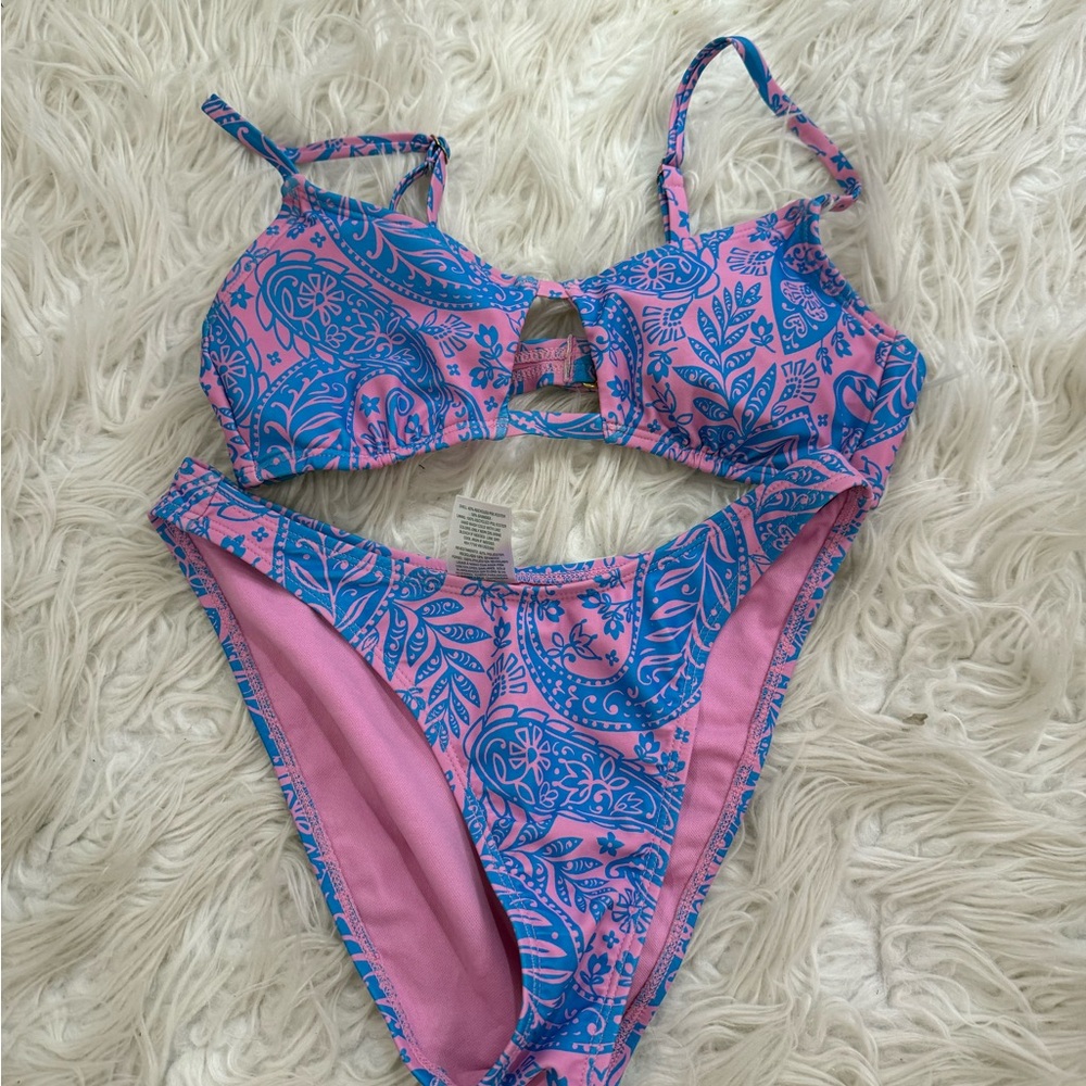 Pink and Blue wild fable Paisley Bikini Set